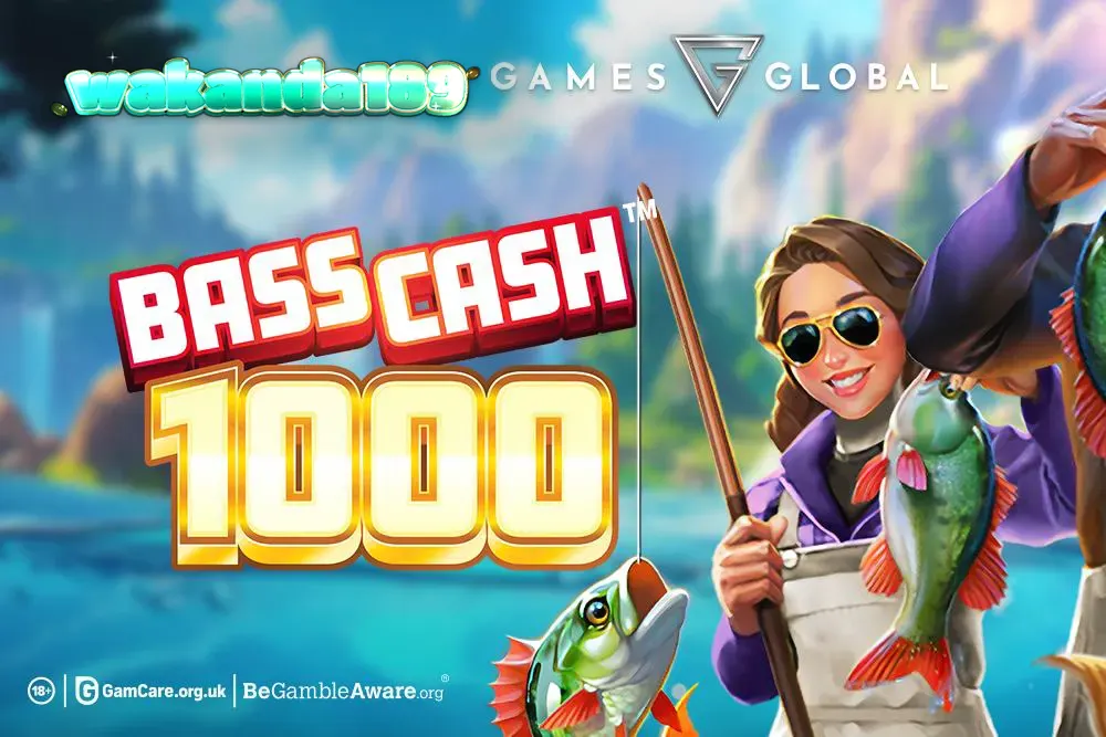 Tampilan visual permainan slot Bass Cash 1000 dengan tema memancing